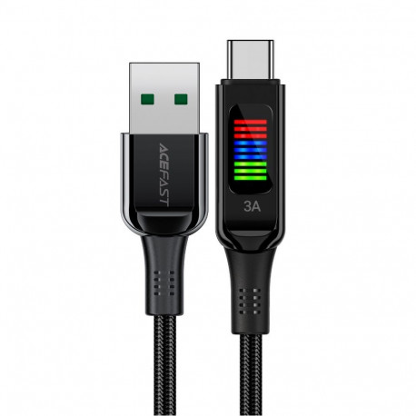 Acefast Acefast C7-04 USB-A USB-C 60W 1.2m cable with display - black