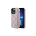 Guess Guess Quilted Metal Logo case for iPhone 15 Pro - pink