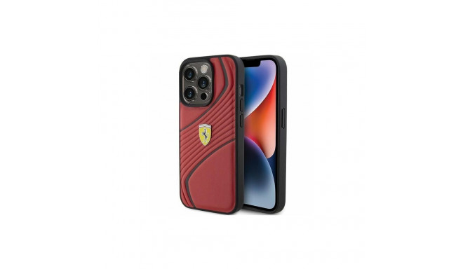 Ferrari Ferrari Twist Metal Logo case for iPhone 15 Pro - red