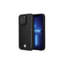 BMW BMW Leather Diamond Pattern case for iPhone 14 Pro - black