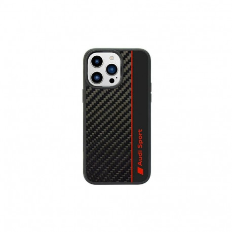Audi Audi Carbon Fiber Stripe iPhone 14 Pro 6.1" black/black hardcase AUS-TPUPCIP14P-R8/D1-BK
