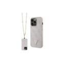 Guess Guess GUHCP13LP4TDSCPP case for iPhone 13 Pro / 13 - pink Crossbody 4G Metal Logo