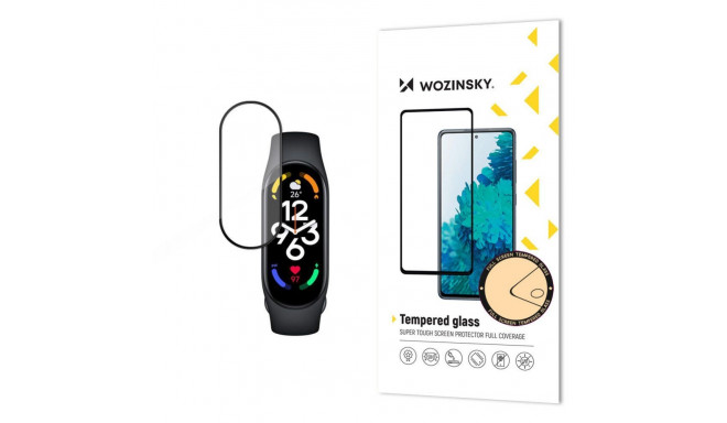 Wozinsky Durable Wozinsky Full Glue Full Screen Tempered Glass with Frame for Xiaomi Mi Band 8 - Bla
