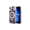 Guess Guess GUHMP14SHTMRSU iPhone 14 6.1" purple/purple hardcase Golden Marble MagSafe