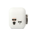 Karl Lagerfeld Karl Lagerfeld KLACA2SILKCW AirPods 1/2 cover white/white Silicone Karl & Choupette