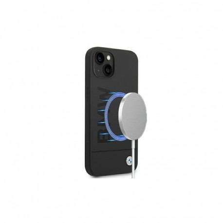 BMW Case BMW BMHMP14MSLBLBK iPhone 14 Plus 6.7 "black / black hardcase Silicone Signature Logo Magsa