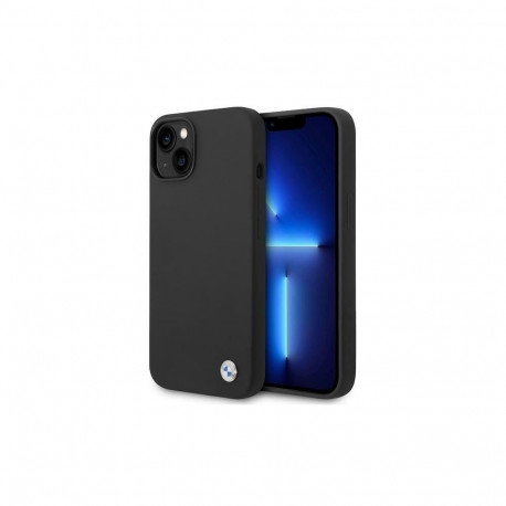 BMW BMW Silicone Metal Logo Case for iPhone 14 - Black