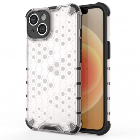 Hurtel Honeycomb case for iPhone 14 Plus armored hybrid cover transparent