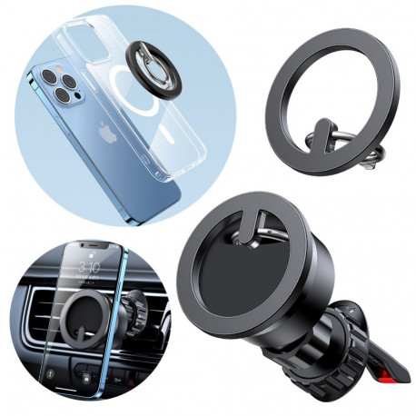Joyroom Joyroom kit multifunctional magnetic car holder ring phone support black (JR-ZS294)