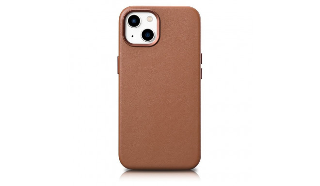 iCarer iCarer Case Leather Case Cover for iPhone 14 Plus Brown (MagSafe Compatible)