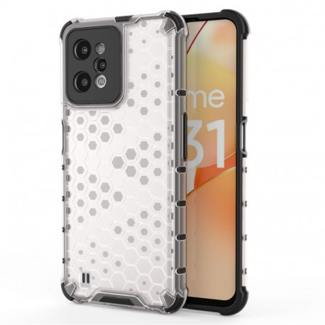 Hurtel Honeycomb case armored cover with a gel frame Realme C31 transparent