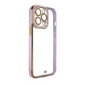 Hurtel Fashion Case Case for Samsung Galaxy A12 5G Gold Frame Gel Cover Purple