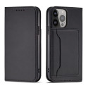 Hurtel Magnet Card Case for iPhone 13 Pro Max Pouch Card Wallet Card Holder Black