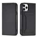 Hurtel Magnet Card Case for iPhone 12 Pro Pouch Card Wallet Card Holder Black