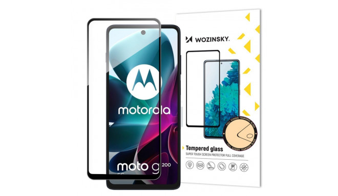 Hurtel Wozinsky Full Glue Tempered Glass Motorola Moto G200 5G 9H Full Screen Tempered Glass with Bl