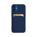 Hurtel Card Case Silicone Wallet Case with Card Slot Documents for Samsung Galaxy A73 Navy Blue