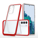 Hurtel Clear 3in1 Case for Samsung Galaxy S21 + 5G (S21 Plus 5G) Frame Gel Cover Red