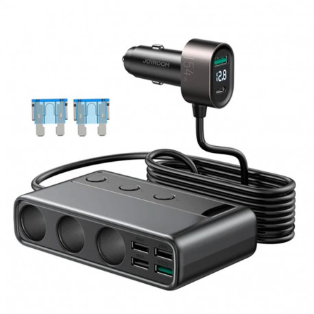 Joyroom Joyroom JR-CL06 9in1 car charger 154W 5x USB-A / USB-C / 3x cigarette lighter socket PD QC P