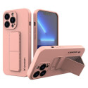 Wozinsky - Wozinsky Kickstand Case iPhone 13 mini pink silicone case with stand