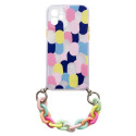Hurtel Color Chain Case gel flexible elastic case cover with a chain pendant for iPhone 13 Pro Max m