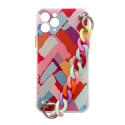 Hurtel Color Chain Case gel flexible elastic case cover with a chain pendant for iPhone 13 Pro multi