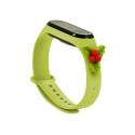 Hurtel Strap Xmas for Xiaomi Mi Band 5 / 6 Christmas Silicone Strap Bracelet with Mistletoe - Green