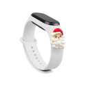 Hurtel Strap Xmas for Xiaomi Mi Band 3 / 4 Christmas Silicone Bracelet Strap with Santa Claus - Whit