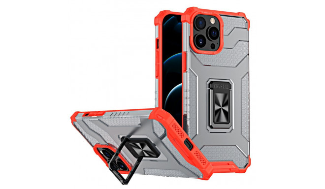 Hurtel Crystal Ring Case Kickstand Tough Rugged Cover for iPhone 12 Pro Max red