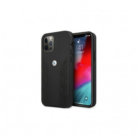 BMW BMW Leather Curve Perforate Case for iPhone 12 / iPhone 12 Pro - Black