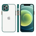 Hurtel Milky Case silicone flexible translucent case for Samsung Galaxy A42 5G dark green