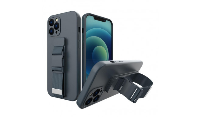 Hurtel Rope case gel case with a lanyard chain bag lanyard Samsung Galaxy A42 5G navy blue