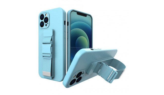 Hurtel Rope case gel case with a chain lanyard bag lanyard iPhone 13 Pro Max blue