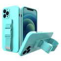 Hurtel Rope case gel case with a chain lanyard bag lanyard iPhone 12 Pro light blue