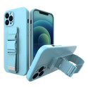 Hurtel Rope case Gel case with a chain lanyard bag lanyard iPhone 12 Pro blue