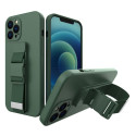 Hurtel Rope case gel case with a chain lanyard bag lanyard iPhone 12 mini dark green