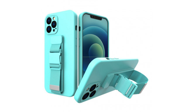 Hurtel Rope case Gel case with a chain lanyard bag lanyard iPhone 11 Pro light blue