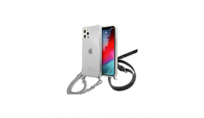 Guess Guess GUHCP12LKC4GSSI iPhone 12 Pro Max 6.7" Transparent hardcase 4G Silver Chain