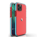 Hurtel - Spring Case clear TPU gel protective cover with colorful frame for iPhone 13 mini light blu