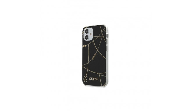 Guess Guess GUHCP12SPCUCHBK iPhone 12 mini 5.4" black/black hardcase Gold Chain Collection
