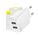 Baseus Baseus Compact Quick Charger, 2x USB, 10.5W (white)