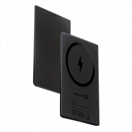 Evelatus 3000mAh Power Bank Super Slim With Wireless chargingEVEP03PBSSB Black