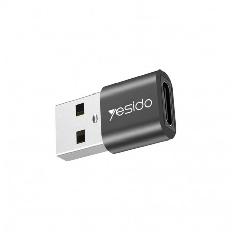 yesido GS09 Mini Aluminum Alloy Usb Type-c U-Disk Card Reader Mouse Convert OTG Adapter Black