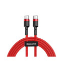 Baseus cable USB-C - USB-C Cafule PD 2.0 QC 3.0 60W 1m, red