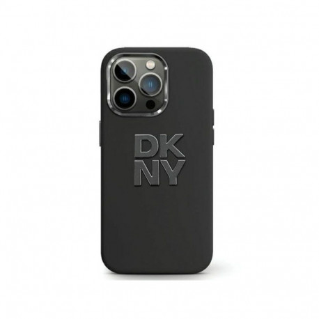 DKNY Apple iPhone 15 hardcase Liquid Silicone Metal Logo Black