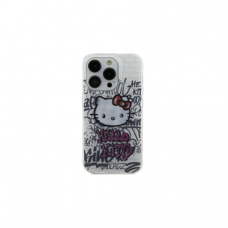 Hello Kitty Apple iPhone 15 6.1 hardcase IML Kitty On Bricks Graffit White