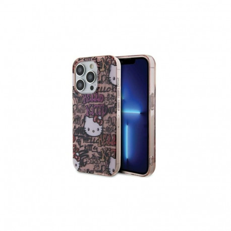 Hello Kitty Apple iPhone 15 Pro Max 6.7 hardcase IML Tags Graffiti Pink
