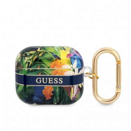 Guess Apple Airpods 3 TPU Flower Print Case Blue