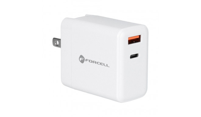 Forcell FORCELL F-ENERGY TFK-TC-45WPDAC travel charger 3in1 Type C + USB A PD QC4.0 3A 45W with repl