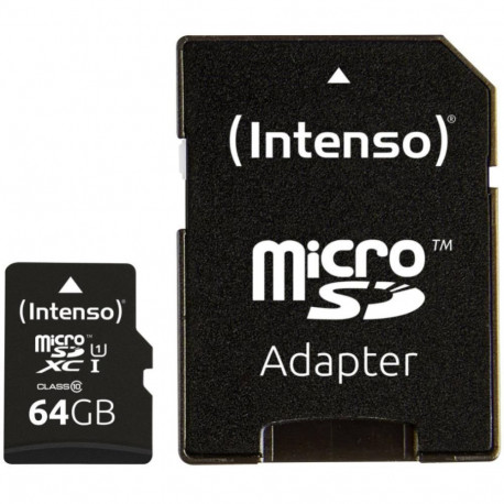 Intenso MEMORY MICRO SDXC 64GB C10/W/ADAPTER 3433490
