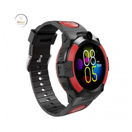 iWear LT32 Durable 4G Sim GPS Tracking IP67 Kids Watch & Phone Call with Chat Camera Black Red